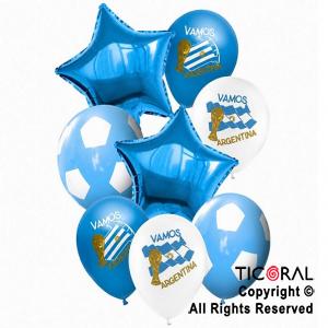 SET DE GLOBOS METALIZADO VAMOS ARGENTINA X 8 UNIDADES